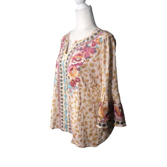 Savanna Jane Top Womens Size Small Embroidered Bohemian Hippie Festival Casual - Picture 7 of 10